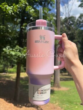 Rose Petal Motion 40 oz Stanley Quencher H2.0 Tumbler, Pink, Peach, Lavender